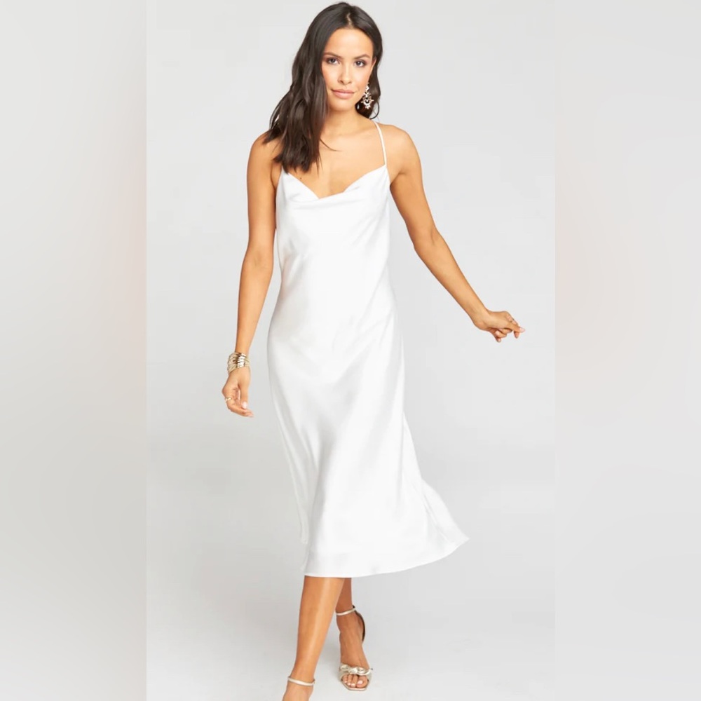 Verona Cowl Neck White Dress